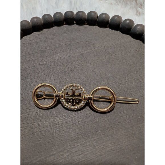 TORY BURCH Miller Pave Gold Circular Hair Barrette main image 4